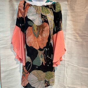 Black Coral Floral Dress